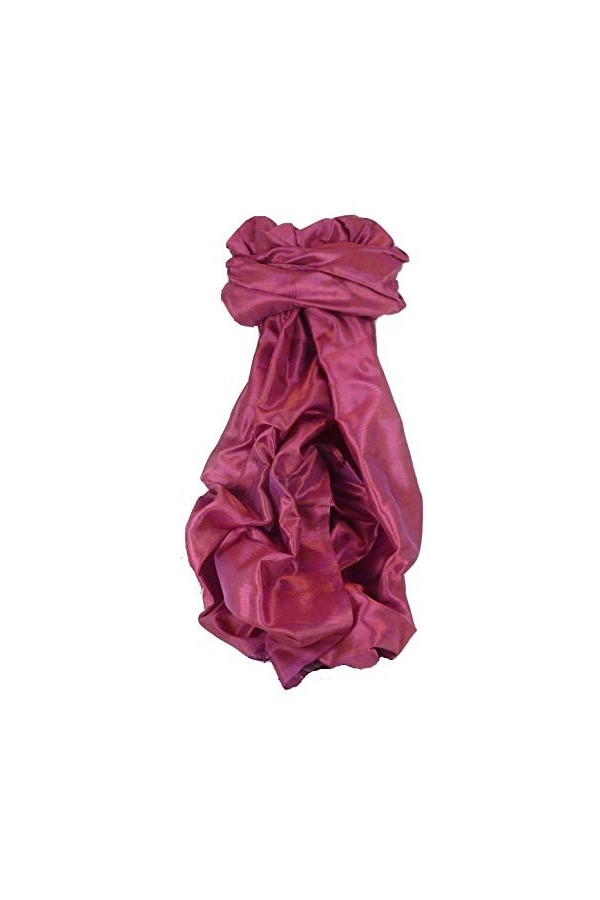 Pashmina & Silk Varanasi Foulard de Soie Mittal 4 Carnation Gamme Heritage