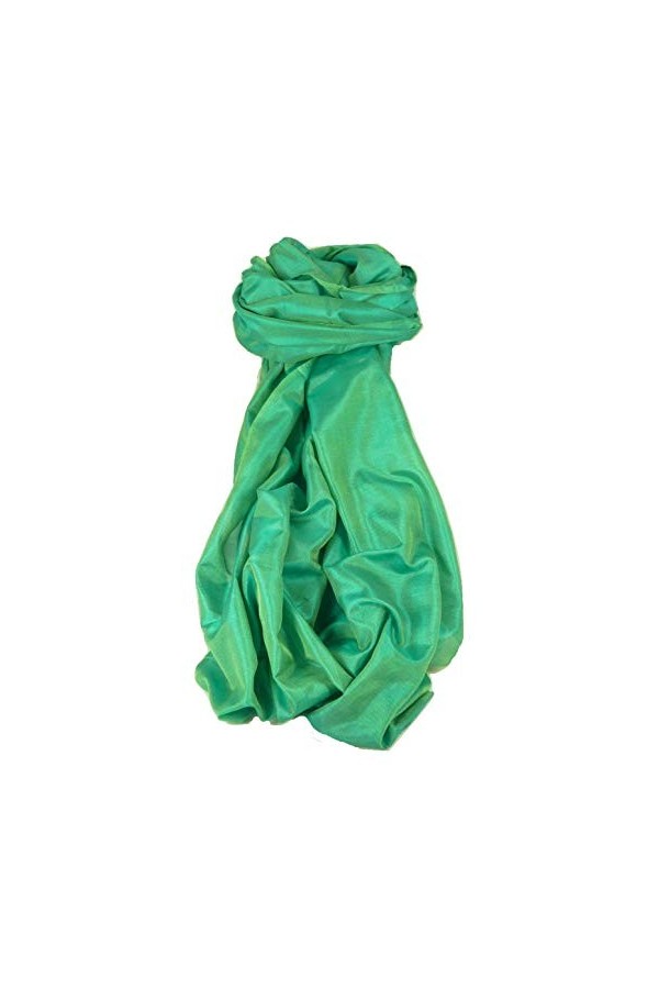 Pashmina & Silk Varanasi Foulard de Soie Sahni 3 Teal Gamme Heritage