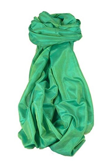 Pashmina & Silk Varanasi Foulard de Soie Sahni 3 Teal Gamme Heritage