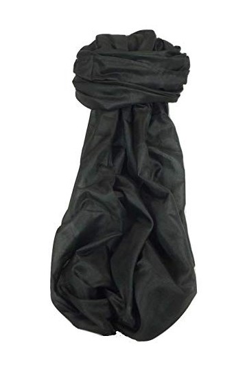 Pashmina & Silk Varanasi Foulard de Soie Nara 5 Black Gamme Heritage
