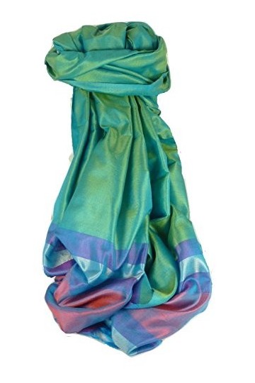 Pashmina & Silk Foulard de Soie Prime Varanasi Border Heritage Dasgupta 504