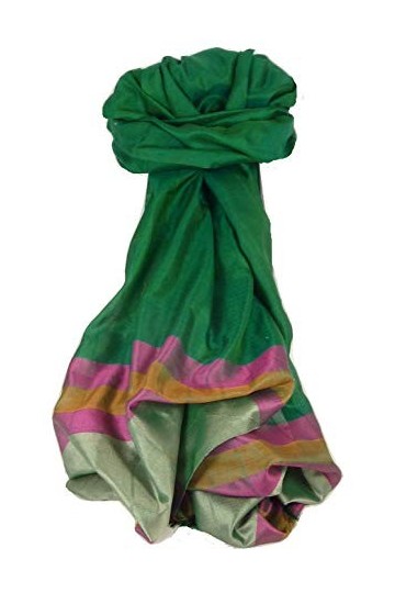Pashmina & Silk Foulard de Soie Prime Varanasi Border Heritage Swami 601