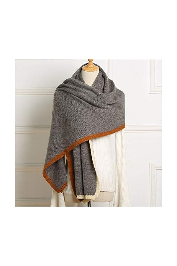 KGDC Echarpe Châle Lady Winter Foulard Châles Solid en Cachemire Femmes Feunes Écharpes Pashmina Femelle Épais Épais Chaud Bl