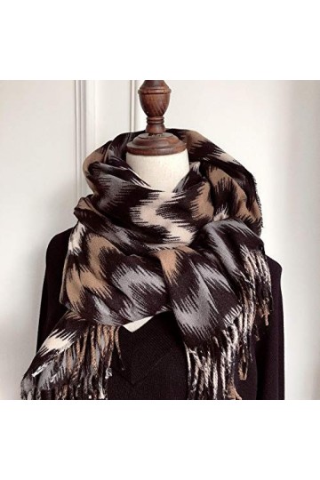 Nouveau Zig Zag Vague Hiver Mode Châles Léopard Cadeau De Luxe pour Les Femmes Léopard&nbsp;&nbsp;&nbsp;Gland Imprimé Dames Tricot Cachemire