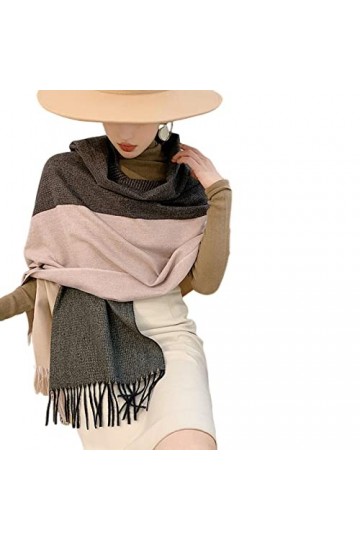 TOBILE Écharpes pour femme double face à carreaux dhiver pour femme - Écharpe en cachemire synthétique pashmina et écharpes 