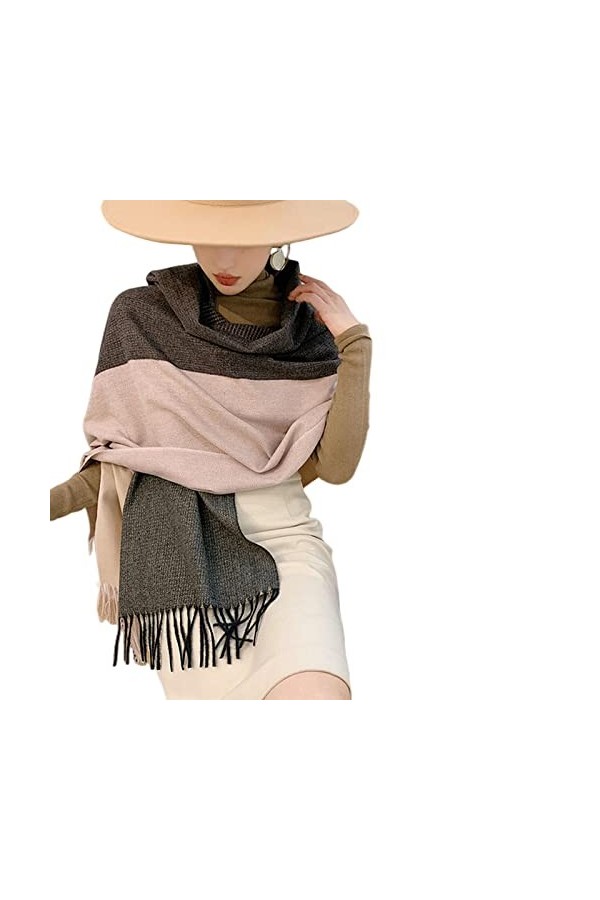 TOBILE Écharpes pour femme double face à carreaux dhiver pour femme - Écharpe en cachemire synthétique pashmina et écharpes 