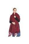 TOBILE Écharpes pour femme aux couleurs vives et unies pour femme Écharpe dhiver et bandana imitation pashmina couverture ép