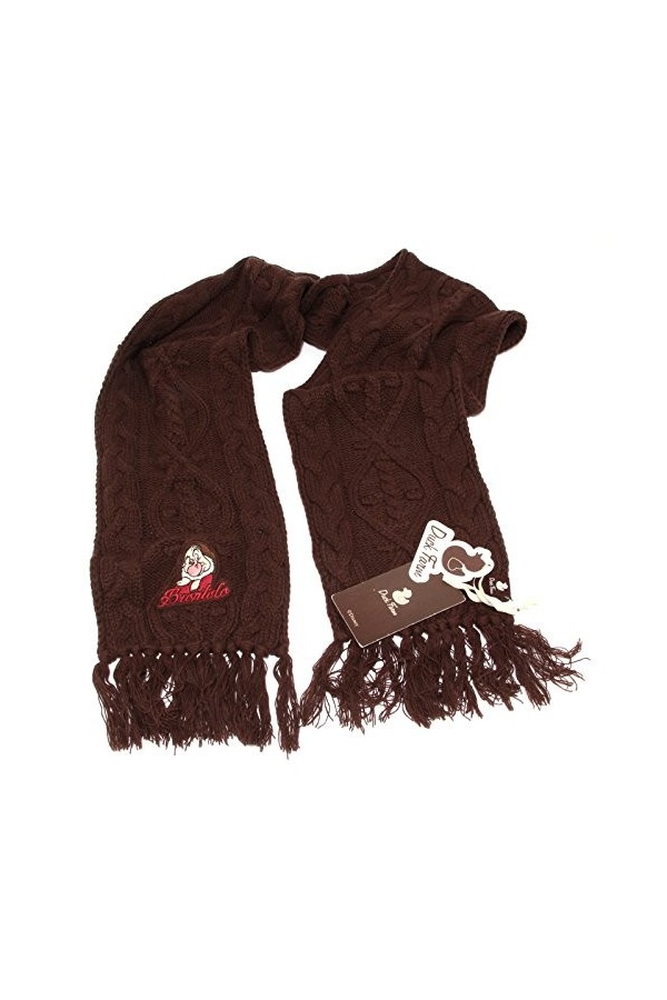 DUCK FARM 0122S sciarpa donna 7DWARFS DISNEY BRONTOLO marrone brown scarf woman [TAGLIA UNICA]