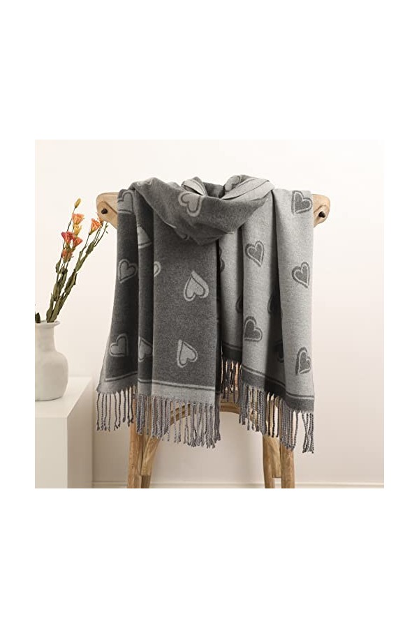 Echarpe femme pour rester au chaud Écharpe cachemire amour écharpes châle châle femme hijab enveloppe hiver femme chaleureuse