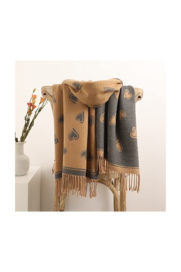 Echarpe femme pour rester au chaud Écharpe cachemire amour écharpes châle châle femme hijab enveloppe hiver femme chaleureuse