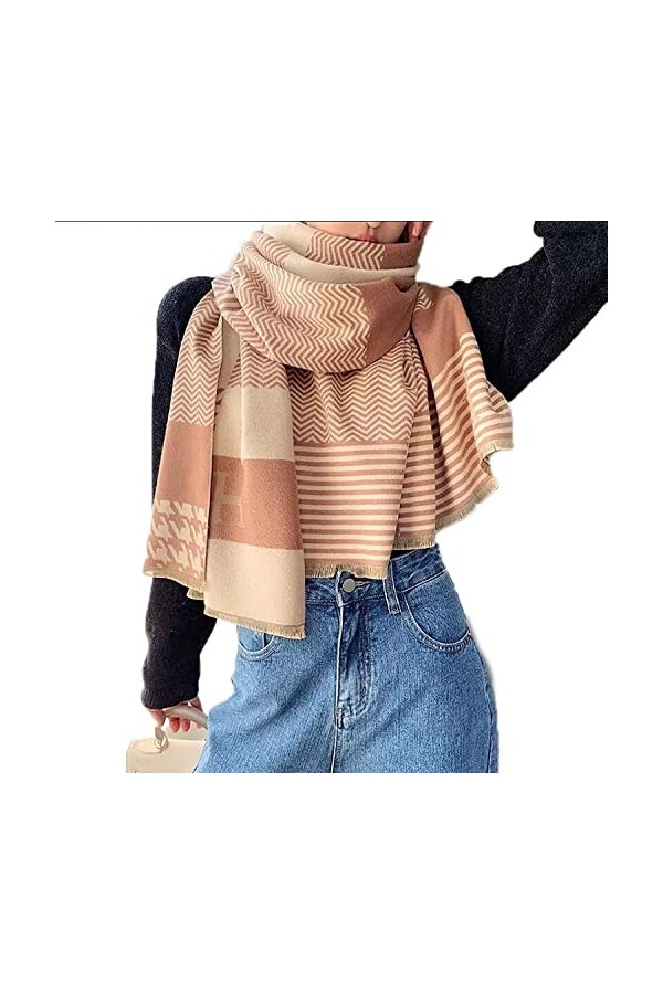 Tbkoly Écharpe en Cachemire à la Mode for Femme Color : SFN986C3, Size : L 190cm W 65cm 