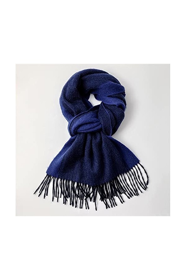 Femmes Hommes Echarpe Hiver Couvertures Chaudes Echarpe Douillette Laine Pure Long Châle Tasseled Châle Ombre Color Multicolo