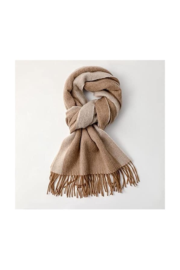 Femmes Hommes Echarpe Hiver Couvertures Chaudes Echarpe Douillette Laine Pure Long Châle Tasseled Châle Ombre Color Multicolo