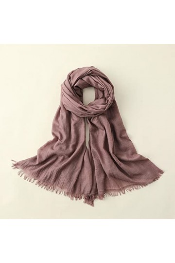 LuisFranklin Foulard Femme Echarpe Soie Cheveux Nouvelle Écharpe Femmes Mode Plage Longue Écharpe Coton Lin Écharpe Femmes Ta