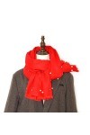 CCBUY Écharpes dhiver pour dames châle, mode hiver doux femmes gland perle rouge écharpe en peluche confortable long châle e