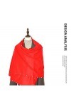 CCBUY Écharpes dhiver pour dames châle, mode hiver doux femmes gland perle rouge écharpe en peluche confortable long châle e