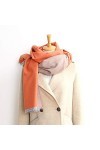 Châle décharpes dhiver pour dames, femmes écharpe orange gland en peluche doux gland épais chaud enveloppes automne hiver c