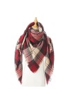 Écharpe de Noël Plaid Écharpe Cou Châle Chaud Femmes Tricoté Cachemire Treillis Couverture Grand Long Wraps Dames Écharpes Ca