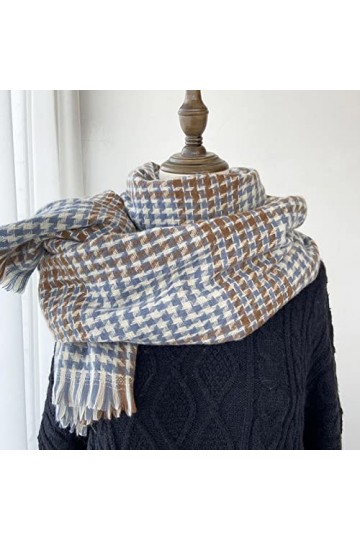 Foulard Femme Cheveux Echarpe Soie Nouvelle Écharpe À Carreaux Femmes Châle De Luxe Longue Mode Écharpe Chaude Femmes Rétro T