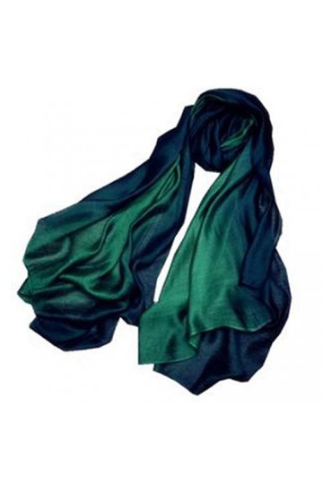Foulard Femme Cheveux Echarpe Soie Écharpe Longue Dégradée Châle Écharpe Femme Double Usage Vert Foncé Taille Unique Vert Fon