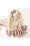 AAOTE Plain Ribbon Tassel Viscose Shawl Scarf, Muslim Stole Print Soft Hijab Wraps Pashmina Silk Scarf Scarves Silk Scarf