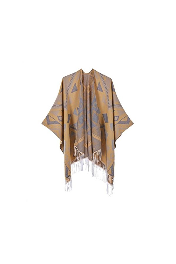 Femmes Écharpes Chaudes Wraps Mesdames Franges frangées Cape de Chaleur Double Face Cape de Chaleur épais pour Hiver Automne 