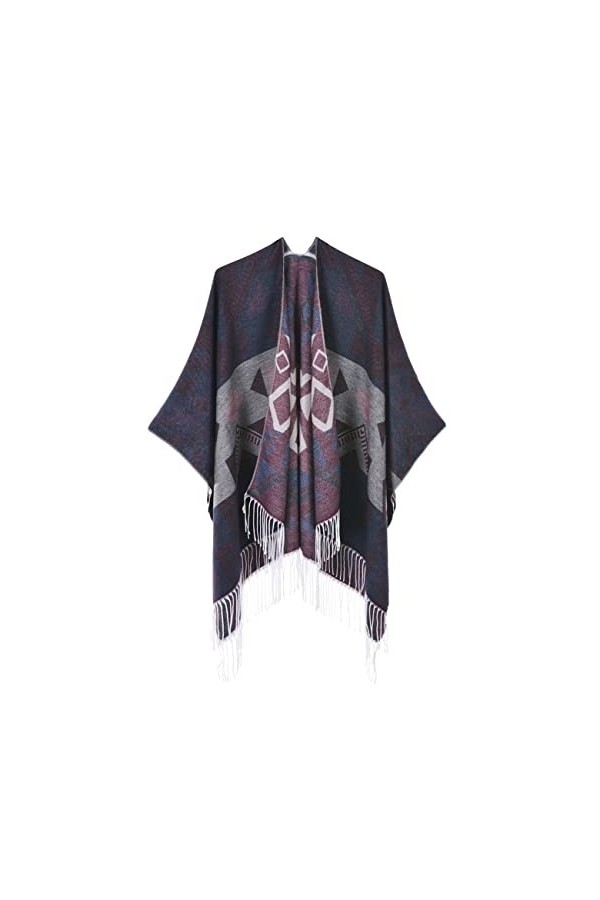Femmes Écharpes Chaudes Wraps Mesdames Franges frangées Cape de Chaleur Double Face Cape de Chaleur épais pour Hiver Automne 
