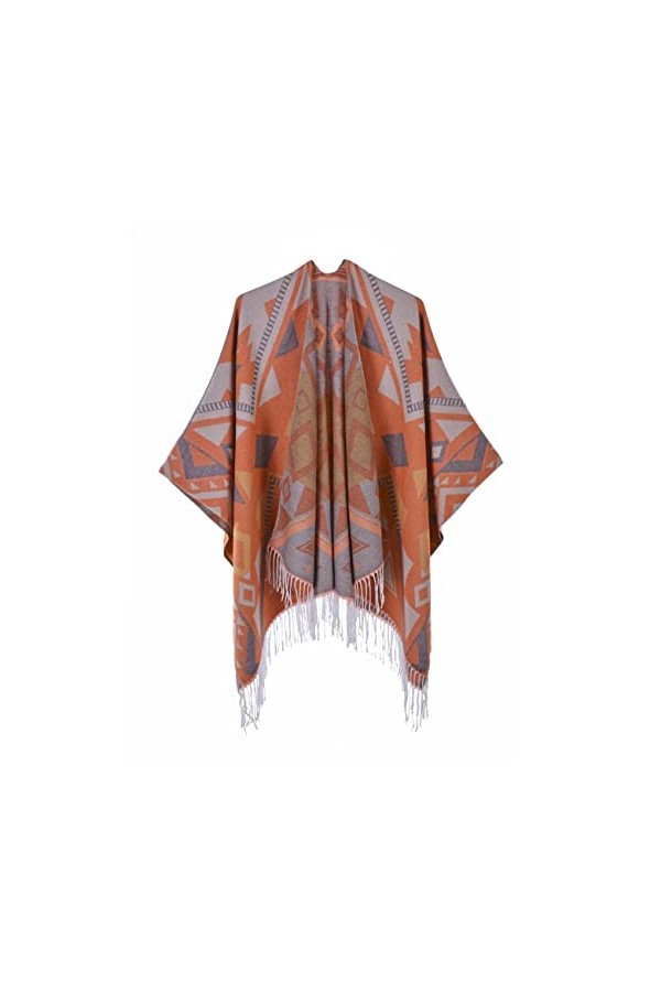 Femmes Écharpes Chaudes Wraps Mesdames Franges frangées Cape de Chaleur Double Face Cape de Chaleur épais pour Hiver Automne 