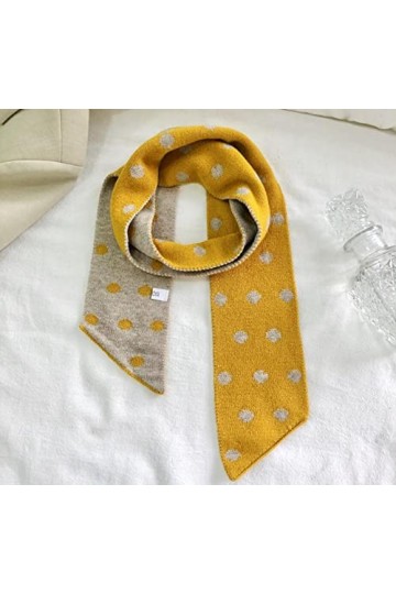 Foulard Femme Soie Cheveux pour De Hiver en Echarpe Écharpe Femme Écharpe Tricotée À Pois Écharpe Wrap Sharp Corner Châle Cha