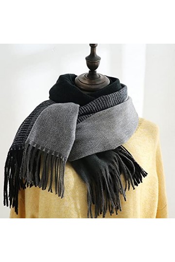 Foulard Femme Soie Cheveux pour De Hiver en Echarpe Nouvelle Écharpe Longue À Carreaux Colorés Et Chauds pour Femmes avec Fra