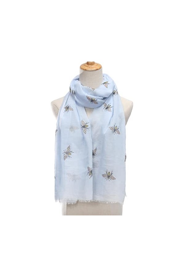 Foulard Femme Cheveux Echarpe Soie Écharpe Dames Écharpe Dames Écharpe Mode Châle Wrap Écharpe 180-70Cm Grand 180-70Cm Bleu C