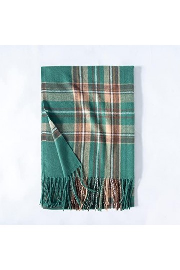 Foulard Femme Soie Cheveux pour De Hiver en Echarpe Longue Écharpe Chaude Épaississante À Carreaux De Conception Classique De