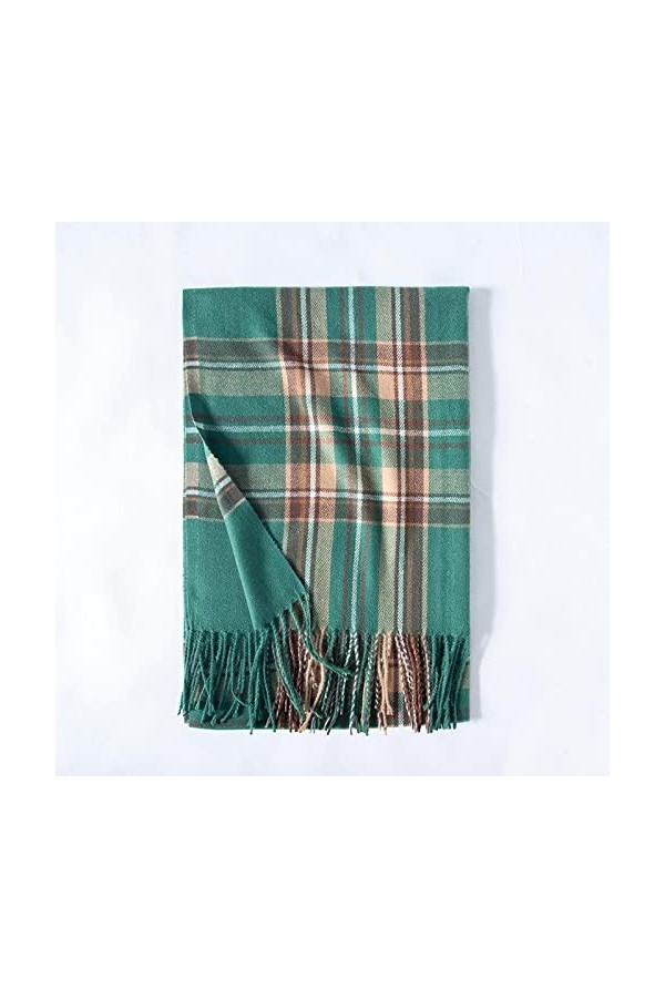 Foulard Femme Soie Cheveux pour De Hiver en Echarpe Longue Écharpe Chaude Épaississante À Carreaux De Conception Classique De