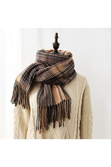 LuisFranklin Foulard Echarpe Femme Soie Cheveux Écharpe À Carreaux De Luxe Chaud Femmes Longue Écharpe Femmes Écharpe Dames G