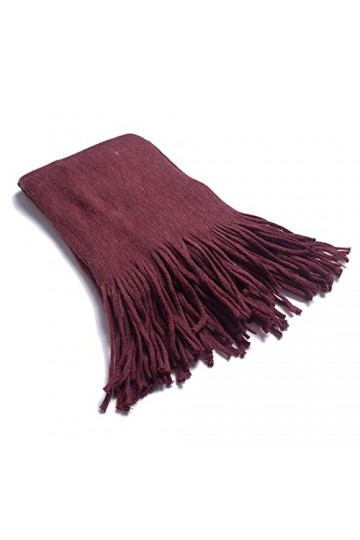 LuisFranklin Foulard Echarpe Femme Soie Cheveux Designer Foulards Écharpe en Coton Solide Châle Wrap Tricot Longue Rayure Fra