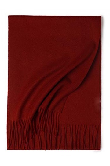 QXIYUAN Automne Et Hiver Écharpe Chaude En Cachemire Ondulation De LEau Écharpe De Couleur Unie Épaissie Allongée Unisexe Ca