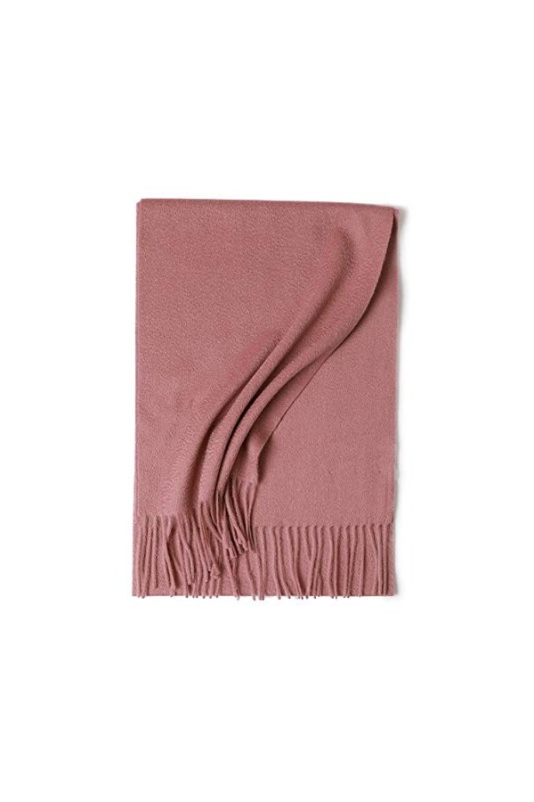 QXIYUAN Automne Et Hiver Écharpe Chaude En Cachemire Ondulation De LEau Écharpe De Couleur Unie Épaissie Allongée Unisexe Ca