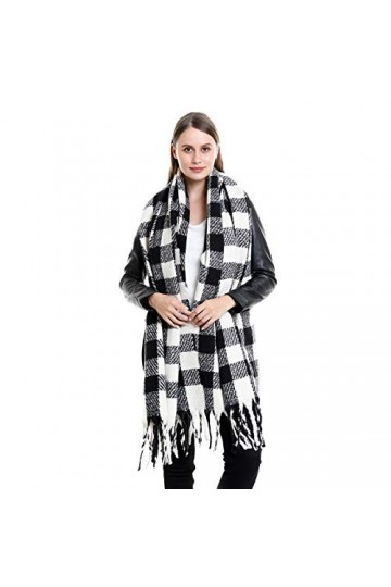 Echarpes Femme Femmes Chaud Long châle enveloppe Grandes écharpes Tricot Gland écharpe à Carreaux Viscose écharpe à Franges 