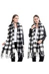 Echarpes Femme Femmes Chaud Long châle enveloppe Grandes écharpes Tricot Gland écharpe à Carreaux Viscose écharpe à Franges 