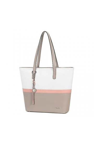 Pomelo Best Sac Cabas Femme Cuir PU Souple, Classic Sac à Main Fourre-Tout avec Métal Décor - Grand Capacité Tote Bag pour Ly