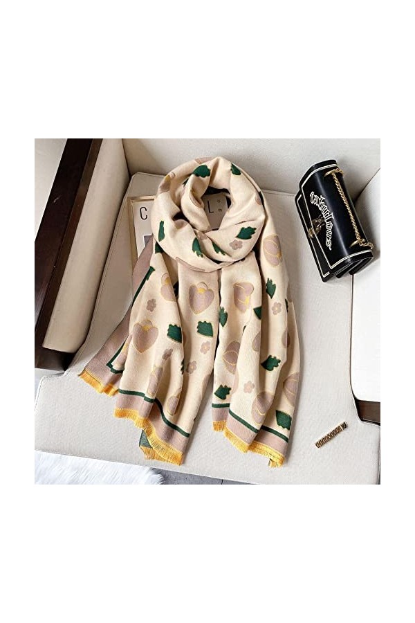 Bysonglezai Mode Glands Recto-Verso Châles Chauds Serviette d’hiverFoulards imprimés Classiques 190X65CM 04