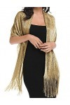Banetteta - Châles et enveloppes métalliques pour robes de soirée de mariage châle écharpe brillante - Or - Taille M