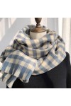 Foulard Femme Cheveux Echarpe Soie Nouvelle Écharpe Femmes Mode Classique Plaid Épaissi Chaud Écharpe Femmes Rétro Longue Châ