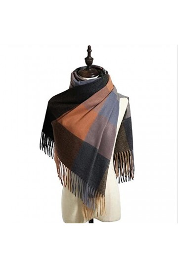 Foulard Femme Cheveux Echarpe Soie Écharpe Écharpe À Carreaux pour Femmes Écharpe pour Femmes Écharpe Épaississement Doux Gla