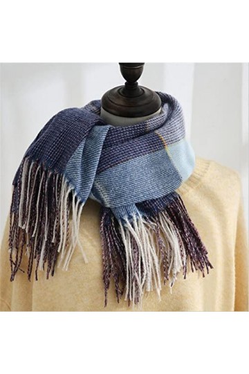 Foulard Femme Soie Cheveux pour De Hiver en Echarpe Écharpe Femmes Carré Plaid Chaud Écharpe Femmes Écharpe Wrap Épais Doux G