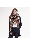 Foulard Femme Cheveux Echarpe Soie Écharpe À Carreaux De Haute Qualité Femmes Épaississement Écharpe Douce Mode Châle Écharpe