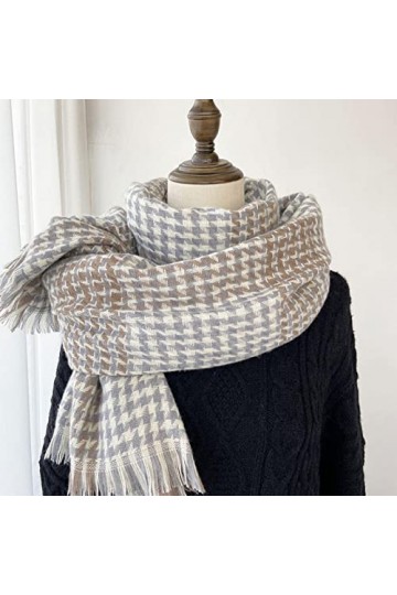 Foulard Femme Soie Cheveux pour De Hiver en Echarpe Nouvelle Écharpe À Carreaux Femmes Châle De Luxe Longue Mode Écharpe Chau