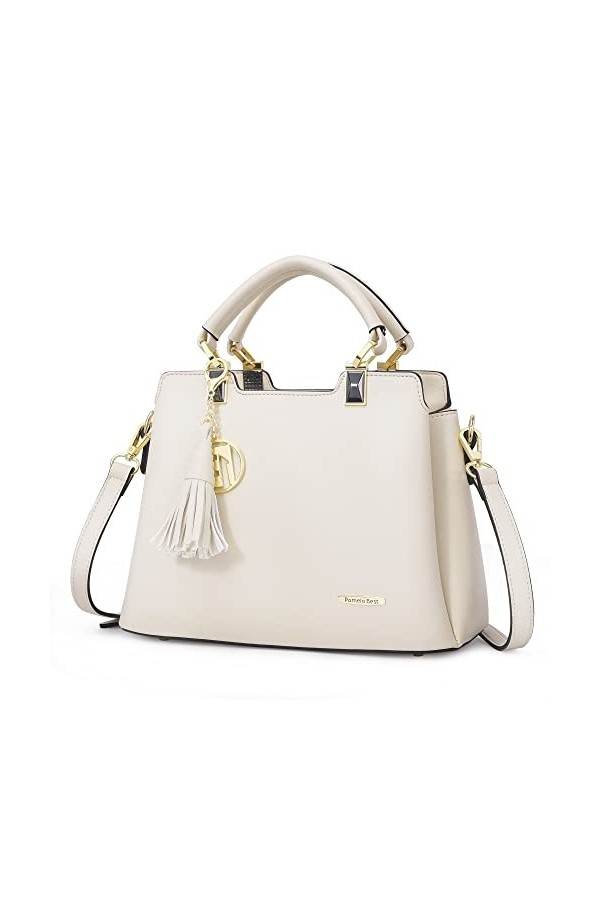 Pomelo Best Sacs à main pour femme avec plusieurs poches intérieures et jolie combinaison de couleurs, blanc