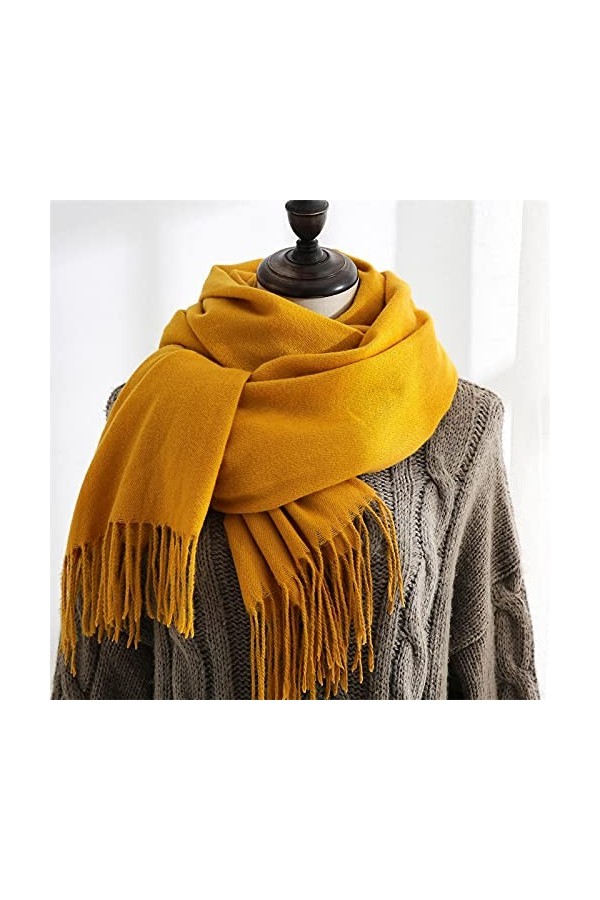 Foulard Femme Cheveux Echarpe Soie Nouvelle Écharpe Britannique De Couleur Unie pour Femmes, Châle Chaud Polyvalent 70 * 180C