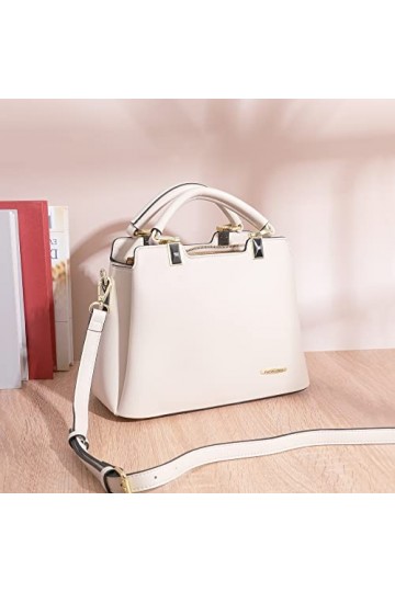 Pomelo Best Sacs à main pour femme avec plusieurs poches intérieures et jolie combinaison de couleurs, blanc